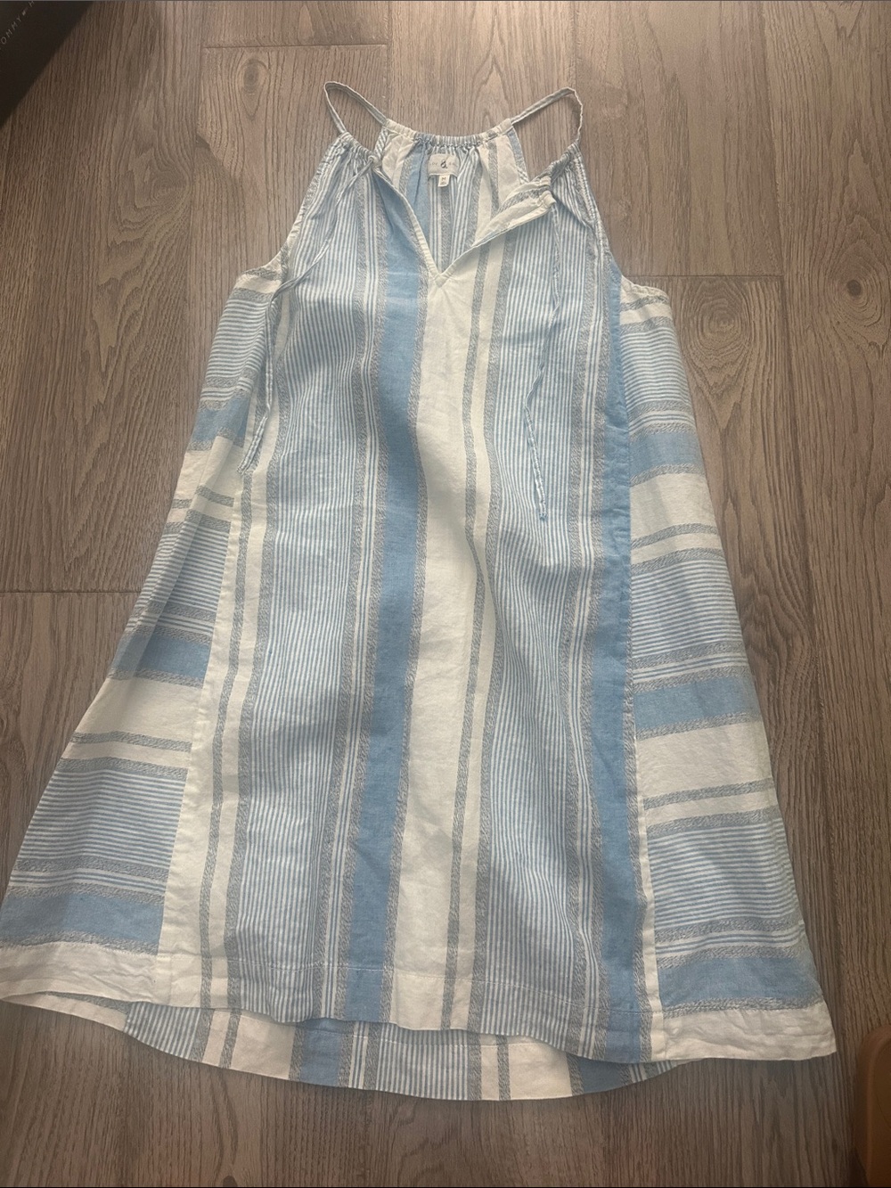 Lou & Grey Blue and White Striped Midi Dress from Loft